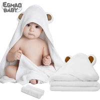 organic bamboo hooded baby towel soft hooded bath towels with ears for babies baby washcloth set perfect baby shower gift