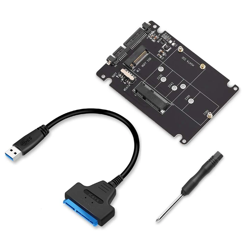 

M.2 NGFF или MSATA-SATA 3,0 адаптер USB 3,0 на 2,5 SATA жесткий диск 2 в 1 преобразователь считыватель карт с кабелем для ПК ноутбука