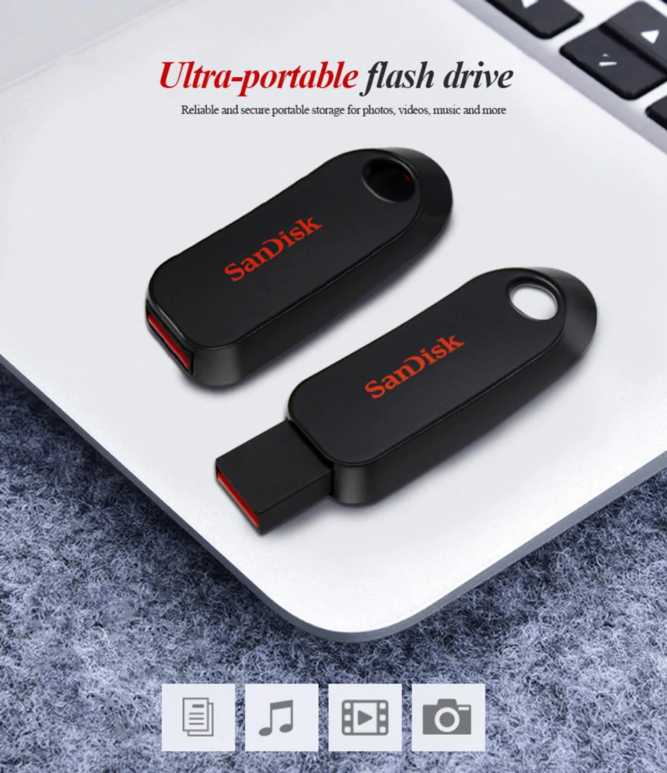 SanDisk USB 2,0 CZ62 мини-накопитель 64 ГБ 32 ГБ 16 ГБ USB флеш-накопитель карта памяти U диск USB ключ Флешка для ПК