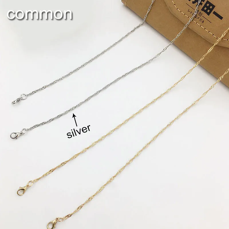 common silver Винтажные цепочки для солнцезащитных очков, женские и мужские жемчужные цепочки для очков из нержавеющей стали, ремешок на шею, цепочка для очков с бусинами для чтения - Цвет: common silver