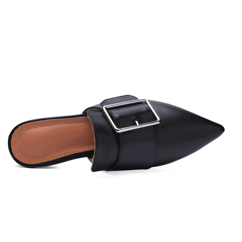 Женские уличные тапочки из натуральной коровьей кожи Сезон весна Модная женская