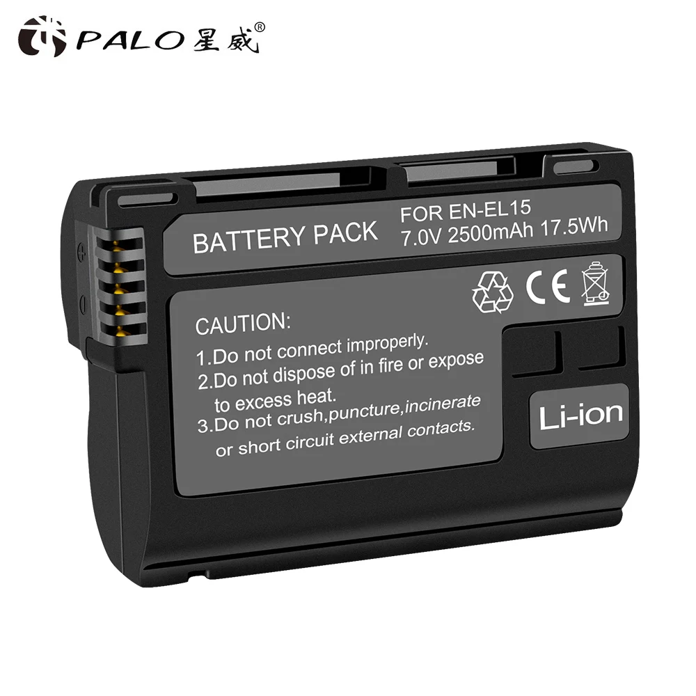Аккумулятор для камеры PALO ENEL15 EN EL15 4 шт. 2500 мАч Nikon D500 D600 D610 D750 D7000 D7100 D7200 D800 D850 D810 D810A