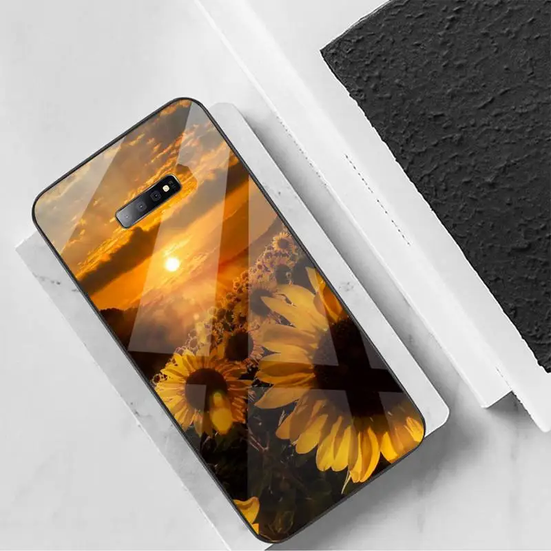 

sunflower sunset flowers pattern Phone Case Tempered glass For Samsung S6 S7 edge S8 S9 S10 e plus note8 9 10 pro