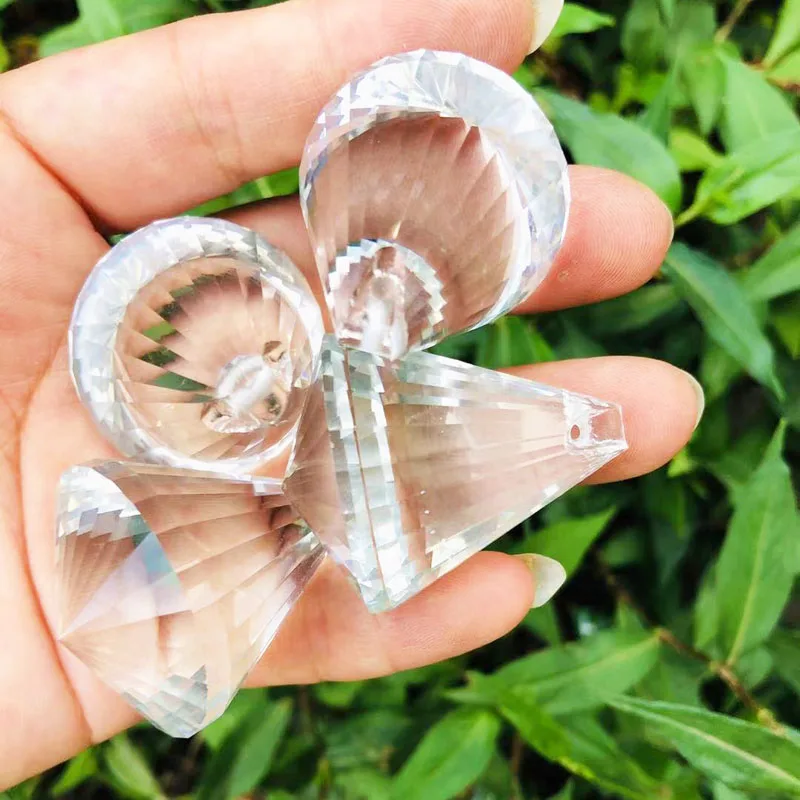 

30mm 12pcs Crystal Suncatcher Diamond Ball Pendant Chandelier Prism Lighting Beads Accessories Home Decor with Free Hooks