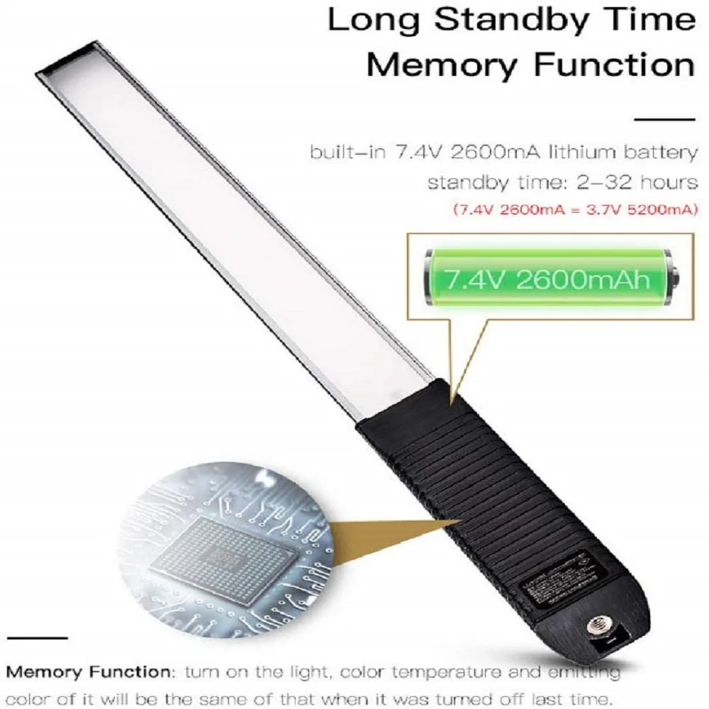 구매 핸드헬드 Led 비디오 조명, RGB 사진 지팡이 9W 1000lm USB 충전식 얼음 필름 램프 LED 스튜디오 TV 사진 조명