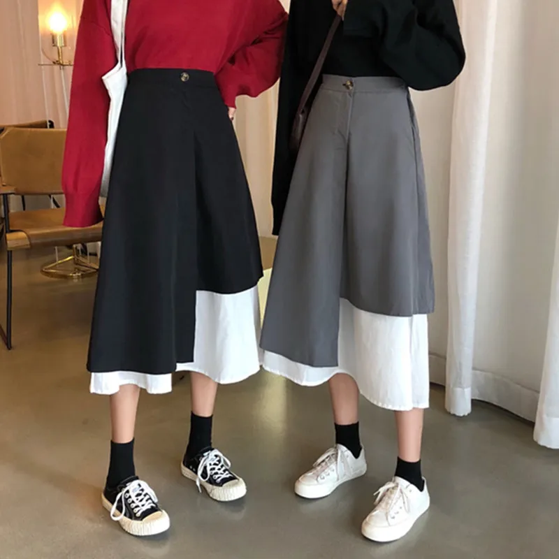 Женская длинная юбка в стиле ретро ассиметричная с прострочкой модель ранней