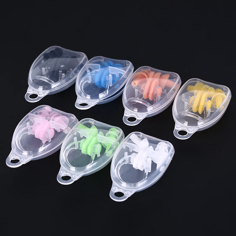 

Soft Swimming Earplugs Nose Clip Case Protective Prevent Water Protection Ear Plug Waterproof Soft Silicone Swim Dive Supplies