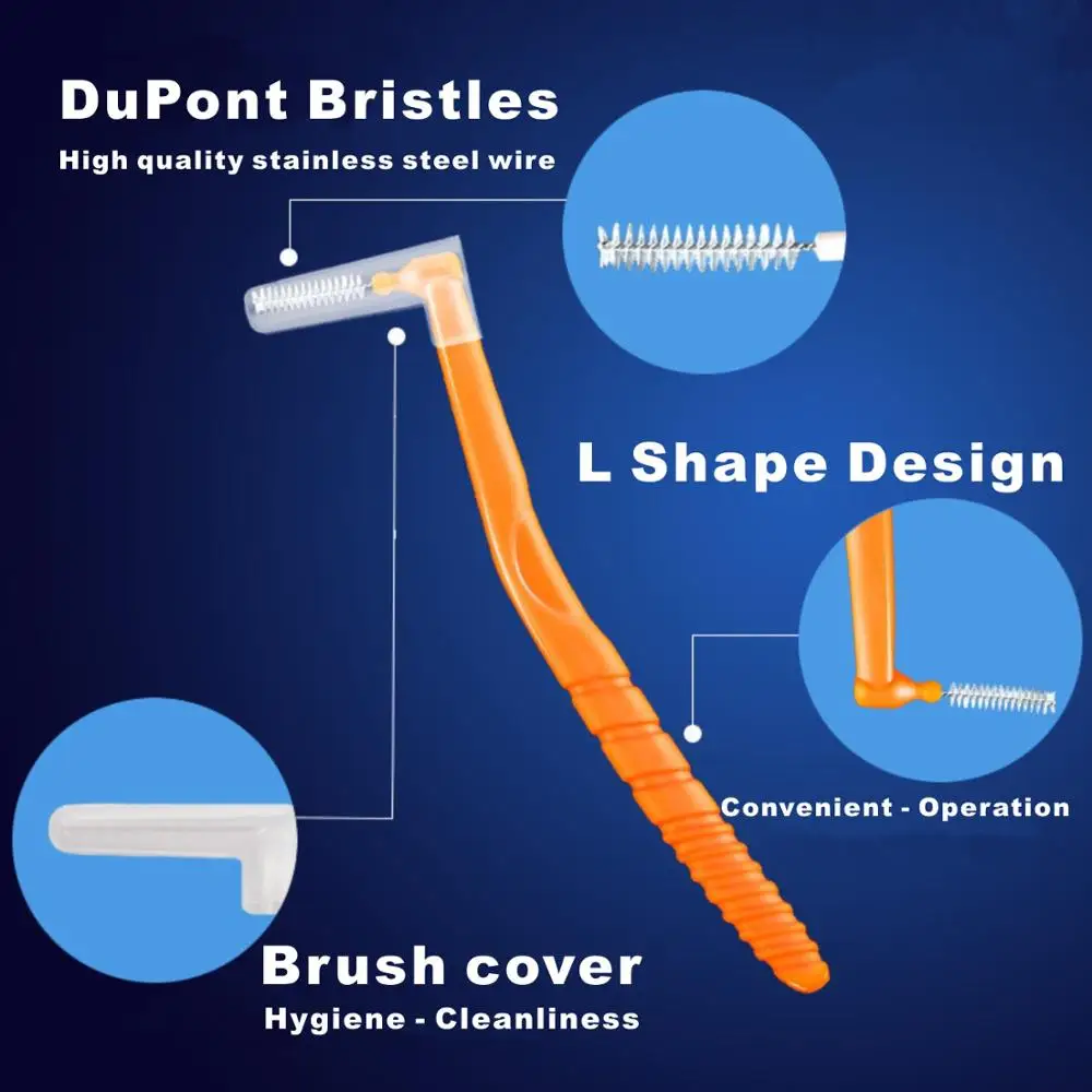L-образная двухзубная межзубная щетка уход за полостью рта отбеливание зубов