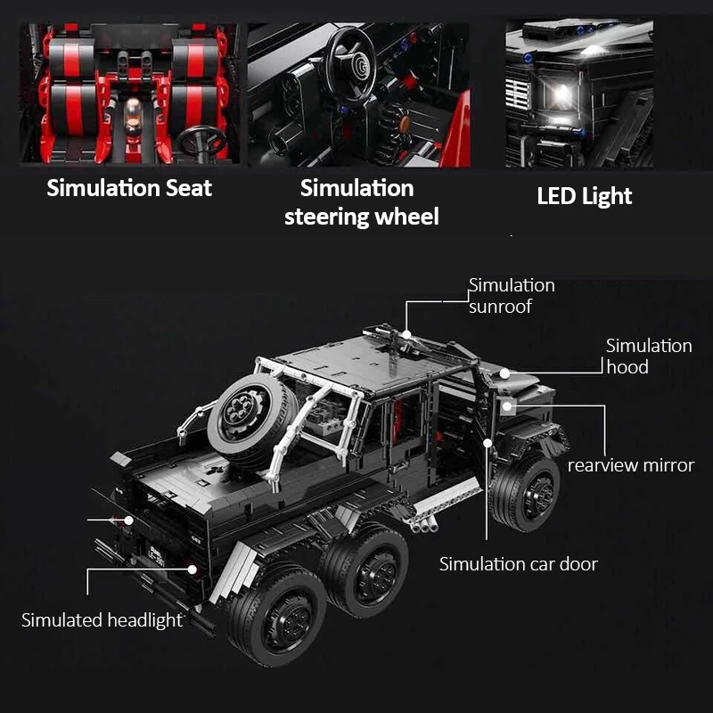 Teachnic комплект RC мс 2425 G63AMG 6X6 LAND CRUISER модель автомобиля SUV кирпичи прохладный черный