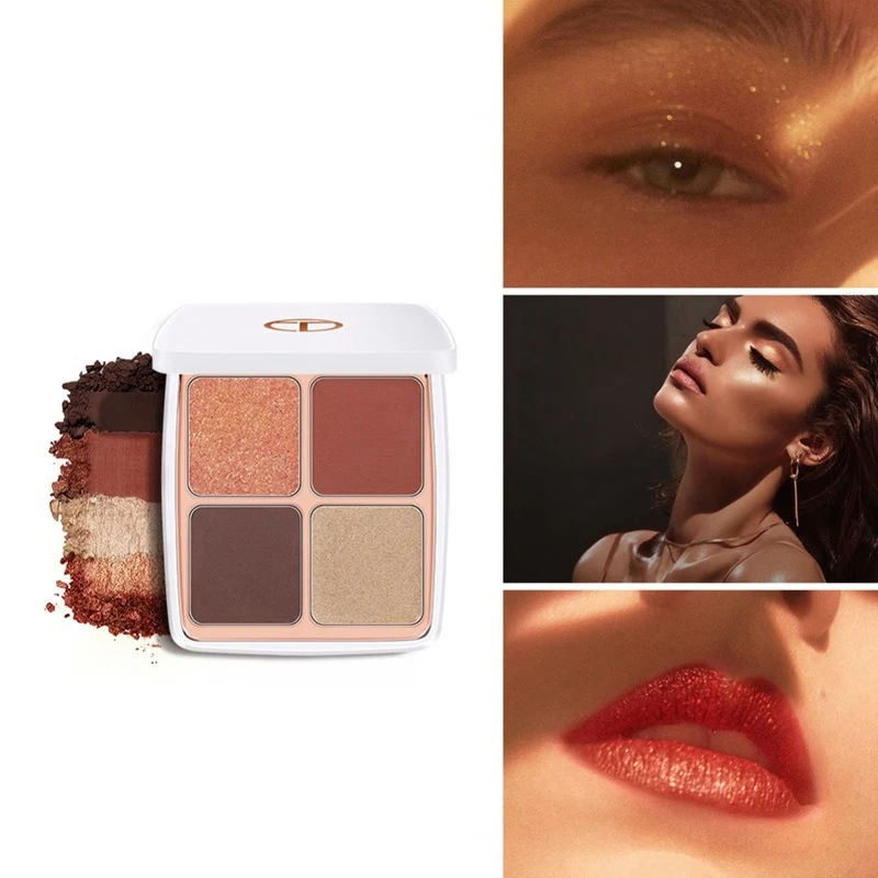 4 Цвета Матовая блестящая палитра теней для век стойкие водонепроницаемые тени