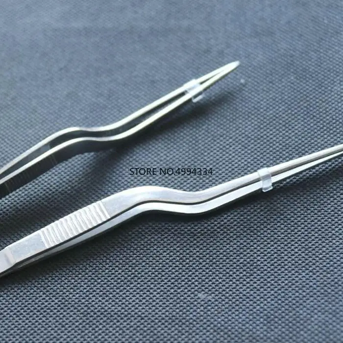 2 шт./лот изогнутые пинцеты в форме копья из нержавеющей стали для тканевой