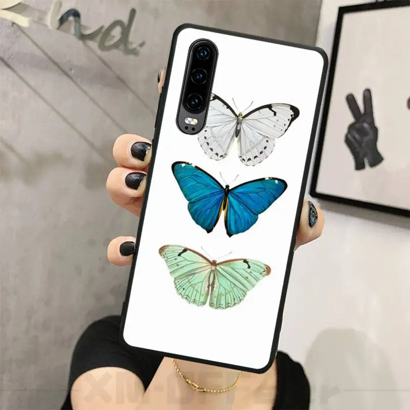 Блестящая бабочка черный ТПУ мягкий резиновый чехол для телефона Huawei P8 lite 2017 P9 P10