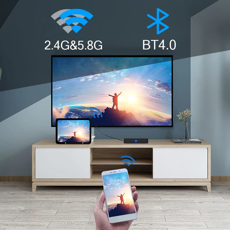 Android 9,0 ТВ приставка Google голосовой помощник RK3318 4K 3D Ultra 4G 64G Wifi Bluetooth Play Store Бесплатные приложения телеприставка