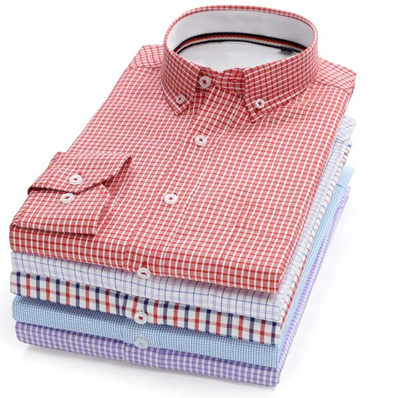 

2020 new spring and autumn plaid boutique shirt business casual fashion 16 styles 100% cotton overalls shirts increase S-10XL