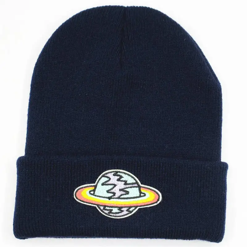 

2020 Star Embroidery Thicken Knitted Hat Winter Warm Hat Skullies Cap Beanie Hat for Men and Women 78