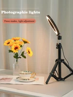 dimmable led ring light photography selfie lamp with phone clip desktop tripod for powder room photo studio shooting video live