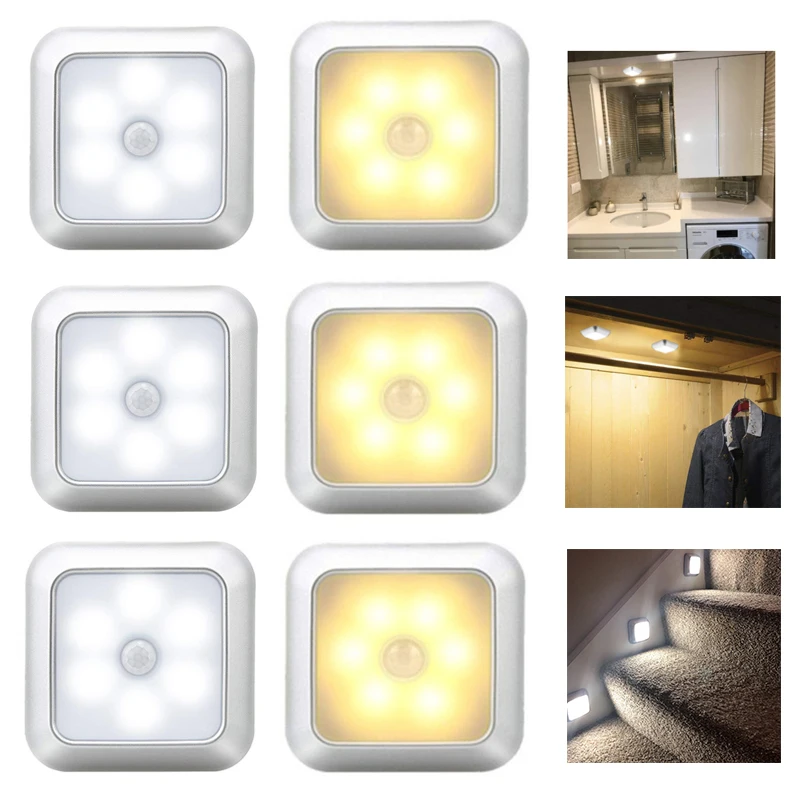 

PIR Motion Sensor LED Under Cabinet Light Wireless LED Night lamp Wardrobe Light Kitchen Bedroom Smart Wake up Stair Night Light