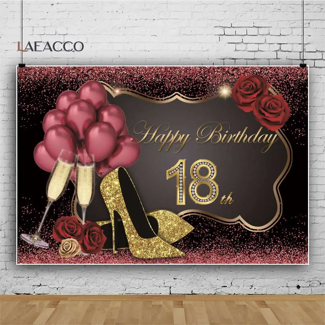

Фон для фотосъемки с надписью «Happy 18-й день рождения»