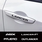 Наклейки на дверные ручки для Mitsubishi Lancer EX Outlander ASX Ralliart Competition Colt Delica Evolution X L200, аксессуары