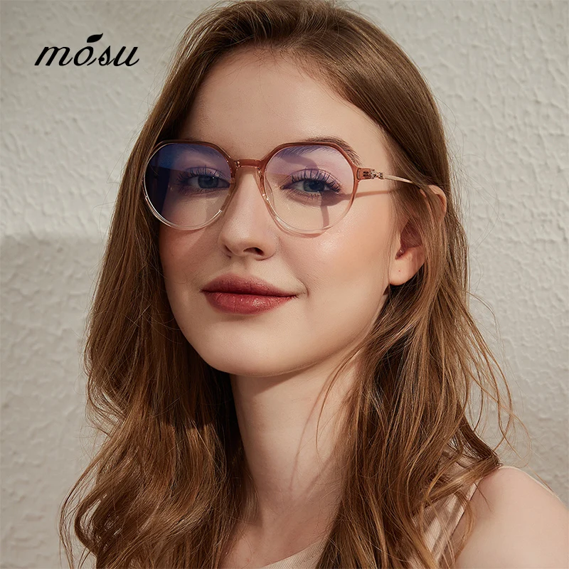 

MS DESIGN Women Titanium TR90 Glasses Frame Fashion Female Square Ultralight Eye Myopia Prescription Eyeglasses
