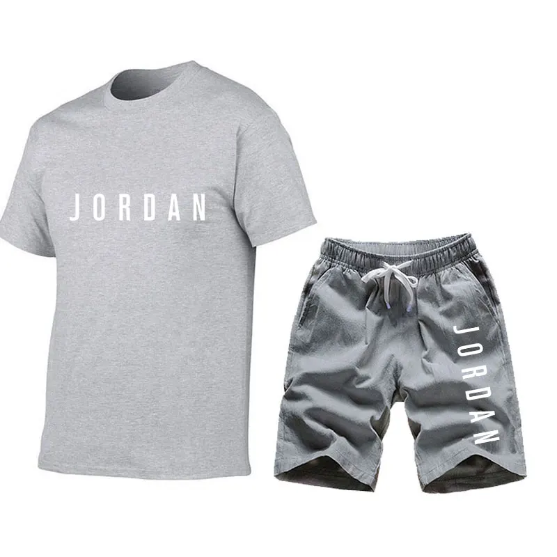 

2020 latest summer sportswear men's sports suit fashion fitness casual men's suit men's quick-drying T-shirt shorts brand men's