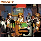 RUOPOTY Акриловая картина по номерам для взрослых с рамкой 60*75 собака Животные картина по номерам DIY настенные подарочные ремесла домашнего декора