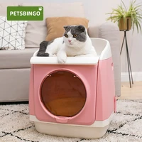 pets bingo splash proof deodorant cat litter box double door fully enclosed large pet toilet litter box folding cat toilet
