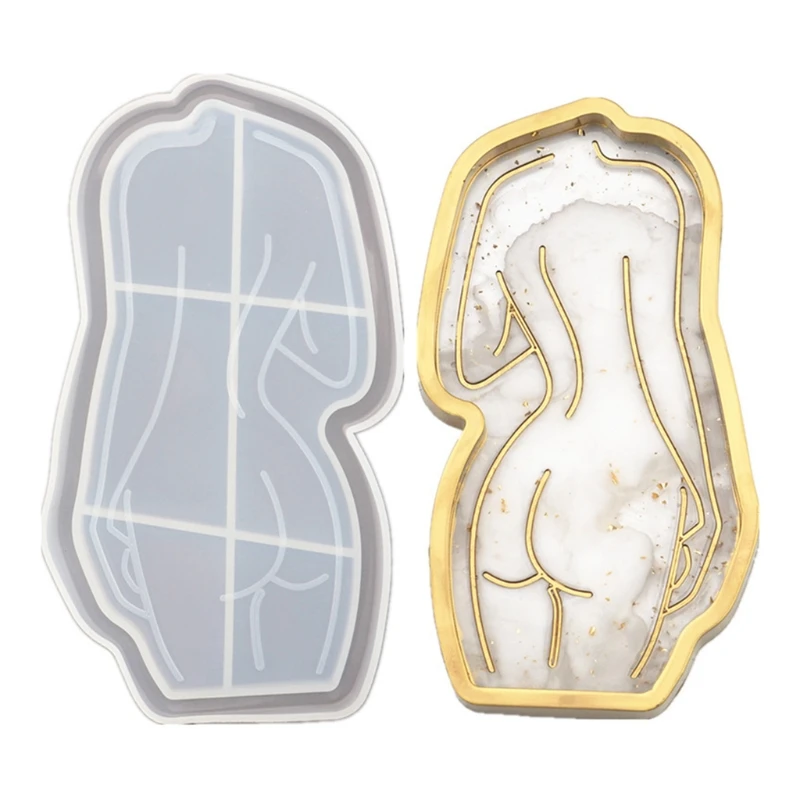 

Resin Mold Girl Tray Mirror Silicone Mold Table Decoration DIY Epoxy Resin Crafts Table Decorations