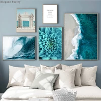 nordic decoration poster and prints life quote flower sea landscape wall art canvas painting decorative picture home decor