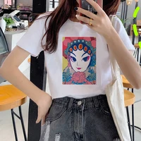 2021 summer women t shirt acial makeup in beijing opera printed tshirts casual tops tee vintage girl ullzang mujer t shirt