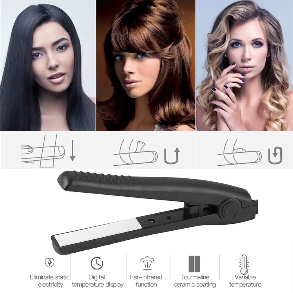 

Mini Electric Splint Flat Iron Ceramic Hair Curler & Straightener Hair Perming Hair Styling Appliance Hair Crimper US 220V