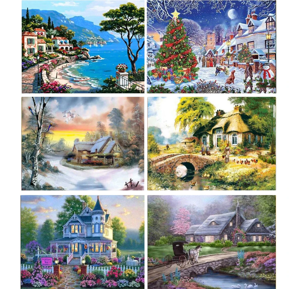 Алмазная 5D Вышивка красивый лес пейзаж полноразмерная мозаика полная выкладка