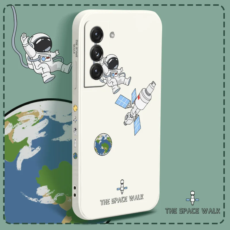 

Swing Astronaut Silicone Case For Samsung Galaxy S21 S22 S20 FE S10 S9 Ultra Plus S10e Note 20 ultra 10 9 Plus Soft Phone Cover