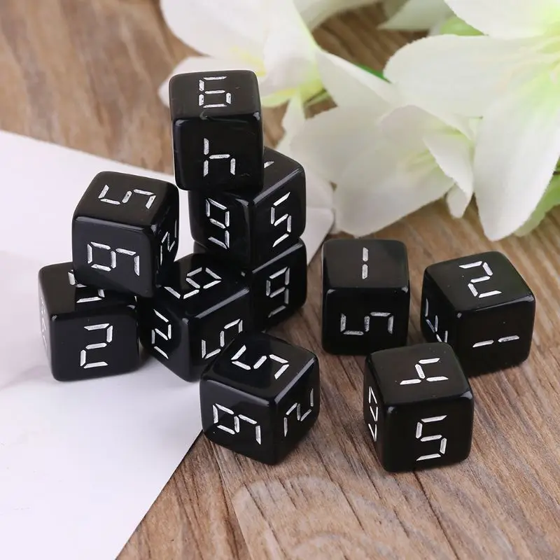

10pcs D6 Six Sided Dices Number Square Dice for Party Night Club Board Game Role Playing Toys 15mm