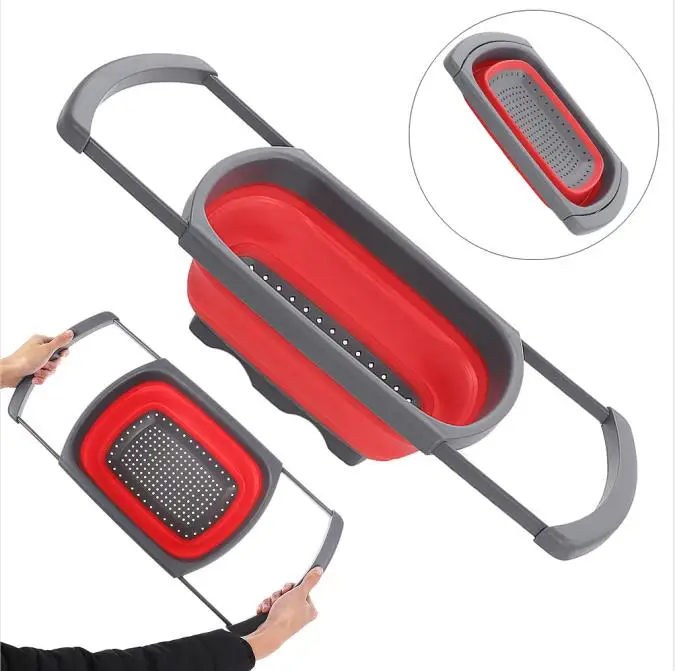 

Складывающаяся силиконовая корзина для фруктов и овощей Telescopic Basket