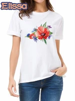 romantic watercolor flower bouquet grunge graphic women t shirt 90s harajuku casual top female tshirt summer cartoon ladies tees