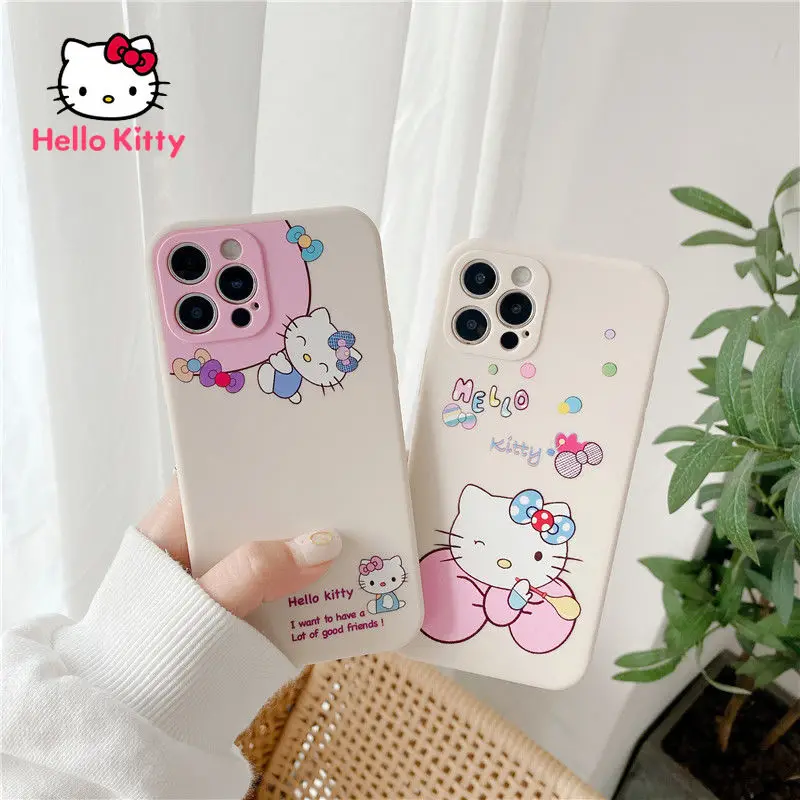 

Hello Kitty cartoon phone case for iPhone12 12Pro 12Promax 11 Pro 11Promax Mini X XS MAX XR 7 8 Plus cute protective cover