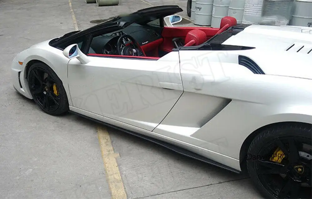 Для Lamborghini Gallardo LP550 LP560 LP570 Superleggera стиль углеродное волокно сбоку юбка нижняя часть