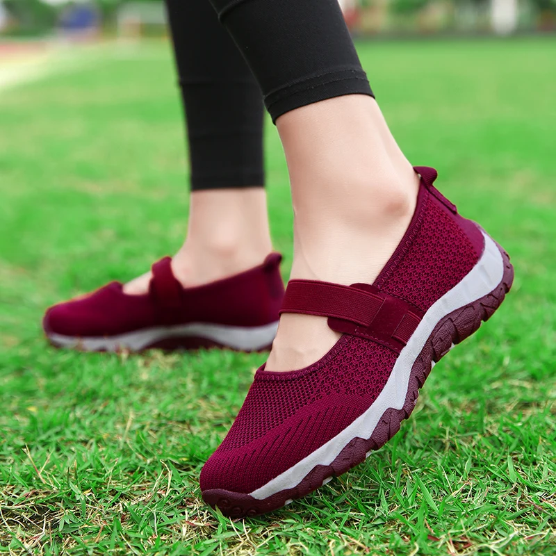 tenis de mujer 2020 mesh Flats Sneakers Shoes Tennis shoes for Women mother Non-slip Walking Fitness shoes zapatillas cheap