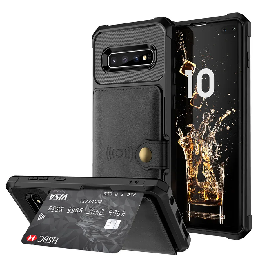 Противоударный чехол для Samsung S20 Note 20 10 9 Ultra S10 S9 Plus S10E кожаный кошелек держатель