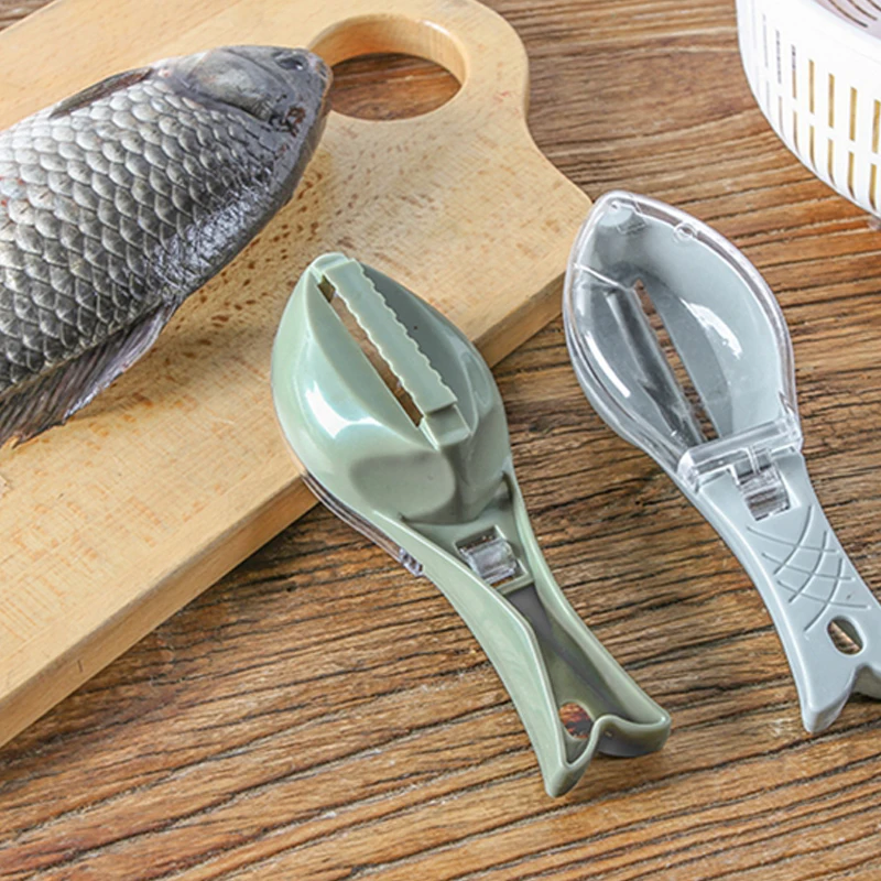 

Fish Skin Brush Scraping Fishing Scale Brush Graters Fast Remove Fish knife Cleaning Peeler Scaler Scraper With Knife Device