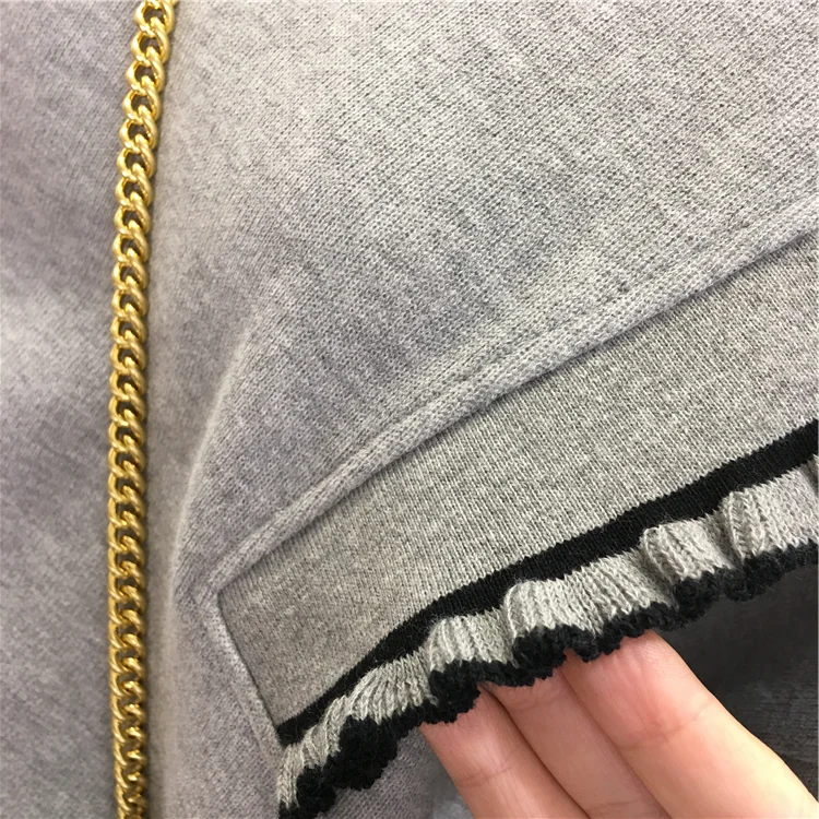 Весенняя Милая Толстовка 2020 пуловер с круглым вырезом и оборками Оверсайз в