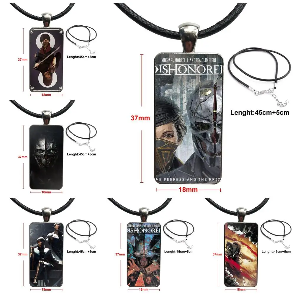 Ожерелье с подвеской в виде кабошона со стальным покрытием | Украшения и