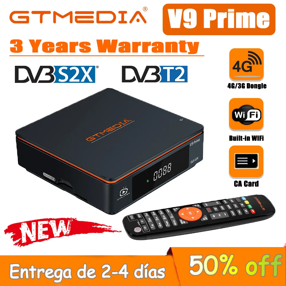 Лучший 1080P Gtmedia V9 Prime спутниковый декодер DVB-S2X/T2 обновление Super H.265 - Цена: 4131.29