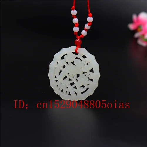 Натуральный белый китайский Нефритовый Цветок Птица кулон ожерелье очарование