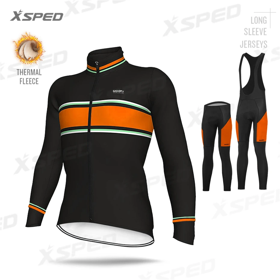 Зима 2020 комплекты Джерси для велоспорта с длинным рукавом велосипедный костюм