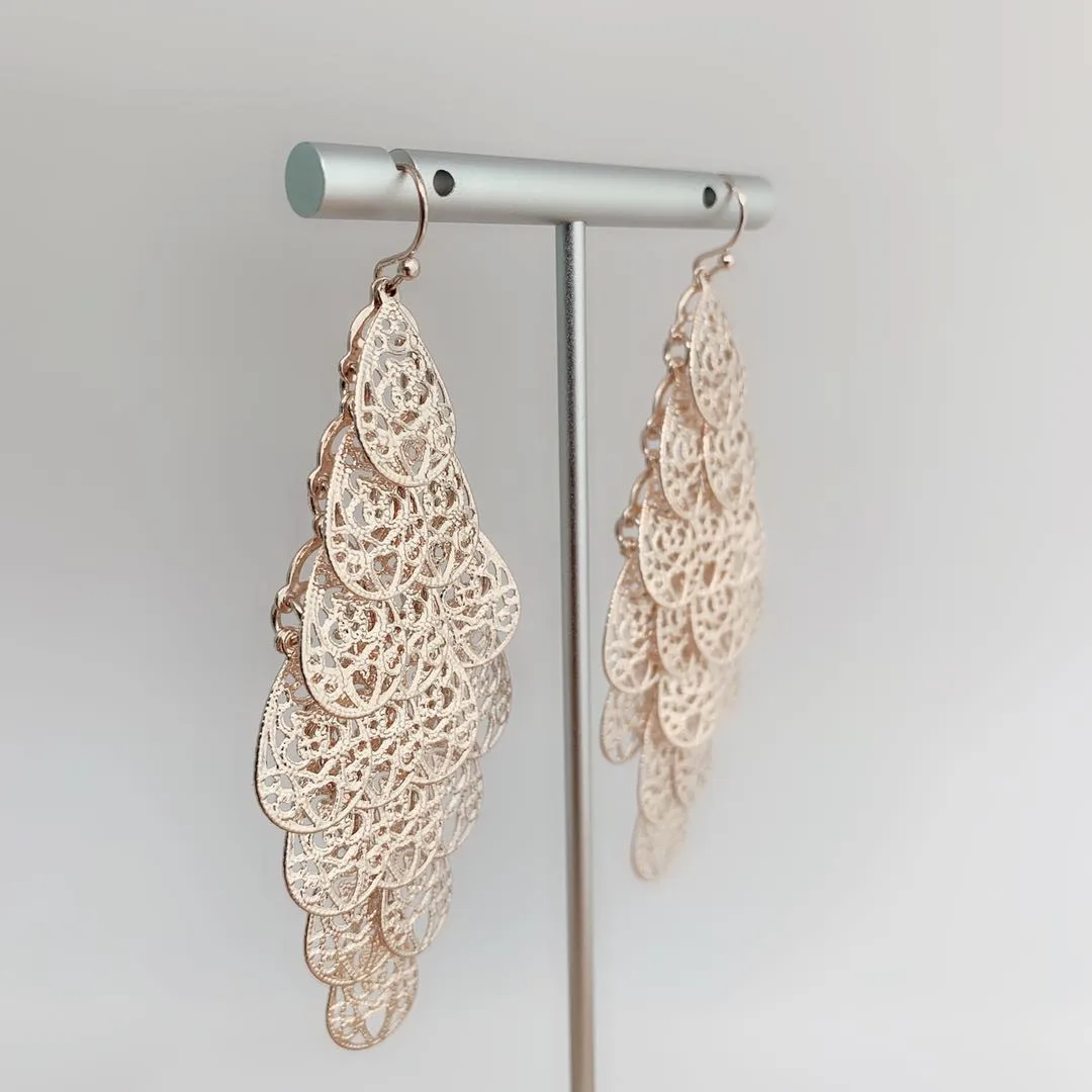 NEW ROSE GOLD EARRINGS FASHION JEWELRY WEDDING PARTY GIFTS FEMALE ACCESSORIES GOOD QUALITY | Dangle Earrings