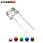 Светодиодная соломенная шляпа с диосветодиодный, 8 мм, 50 шт., 0,75 Вт, 0,2 Вт, 0,25 Вт, белые, красные, зеленые, синие, желтые DIP F8, Сверхъяркие светоизлучающие лампы сделай сам