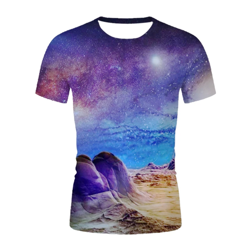 

New Fashion Printed Sci-Fi Planet Men's T-Shirt 3D Printed Fun Graphics Street Sports Men's And Women's Plus T-Shirts