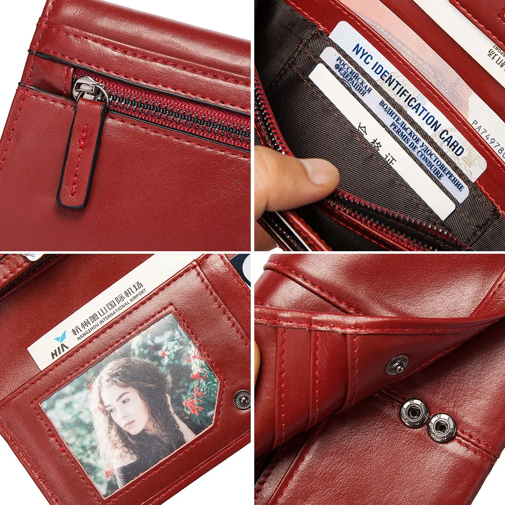 

2021 Style Leather Women Wallets Fashion Long Cowhide Top Quality Card Holder Classic Female Purse Zipper Brand Wallet For Women